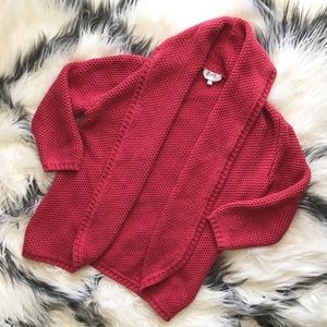 MaxMara Chunky Knit Yarn Giacca Red Silk Cardigan